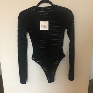 Never Worn Sheer Stripes Bodysuit
